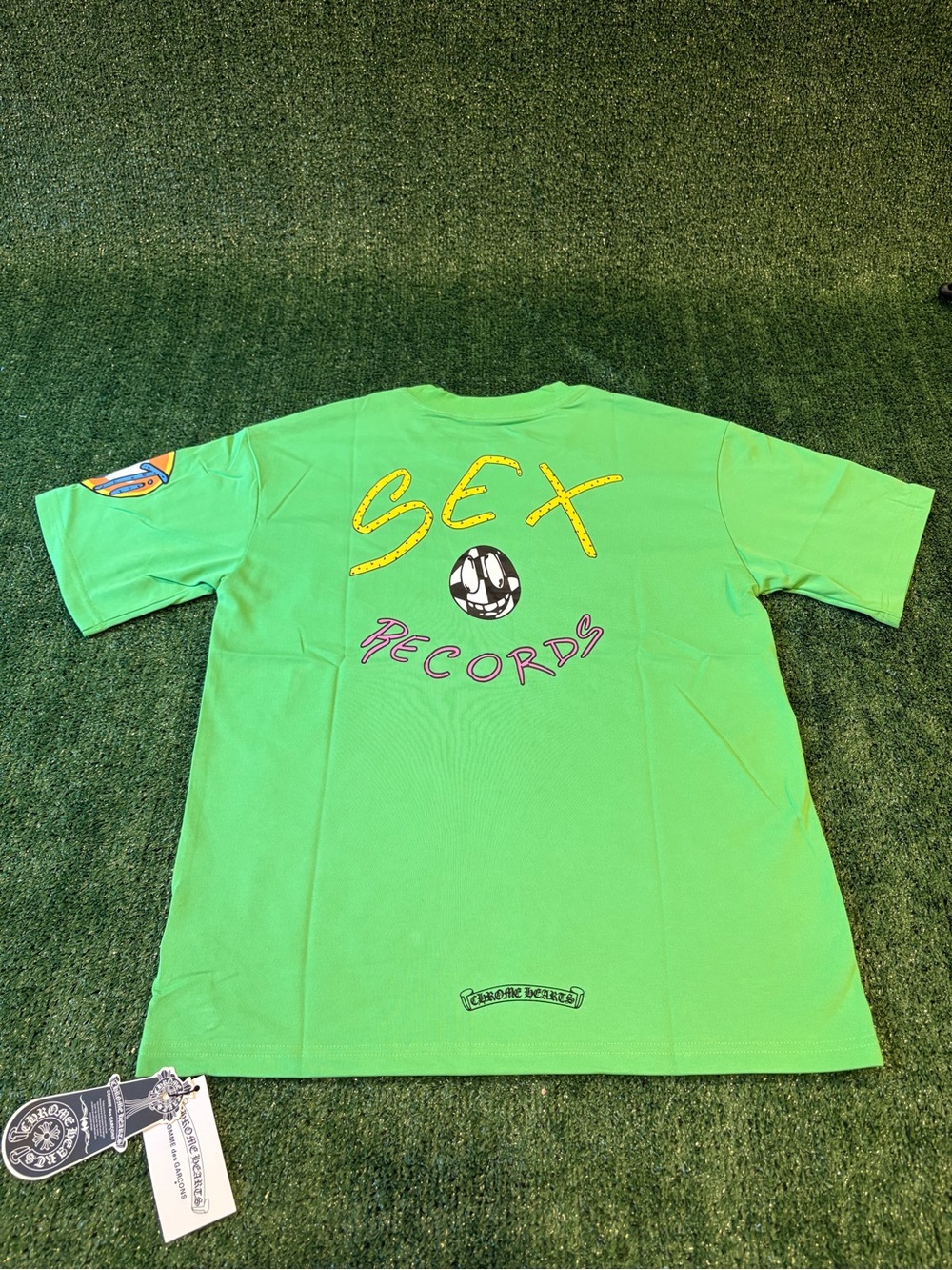 Chrome Hearts Green Pocket Tee with Yellow & Pink Graphic - Picture 4 of 9